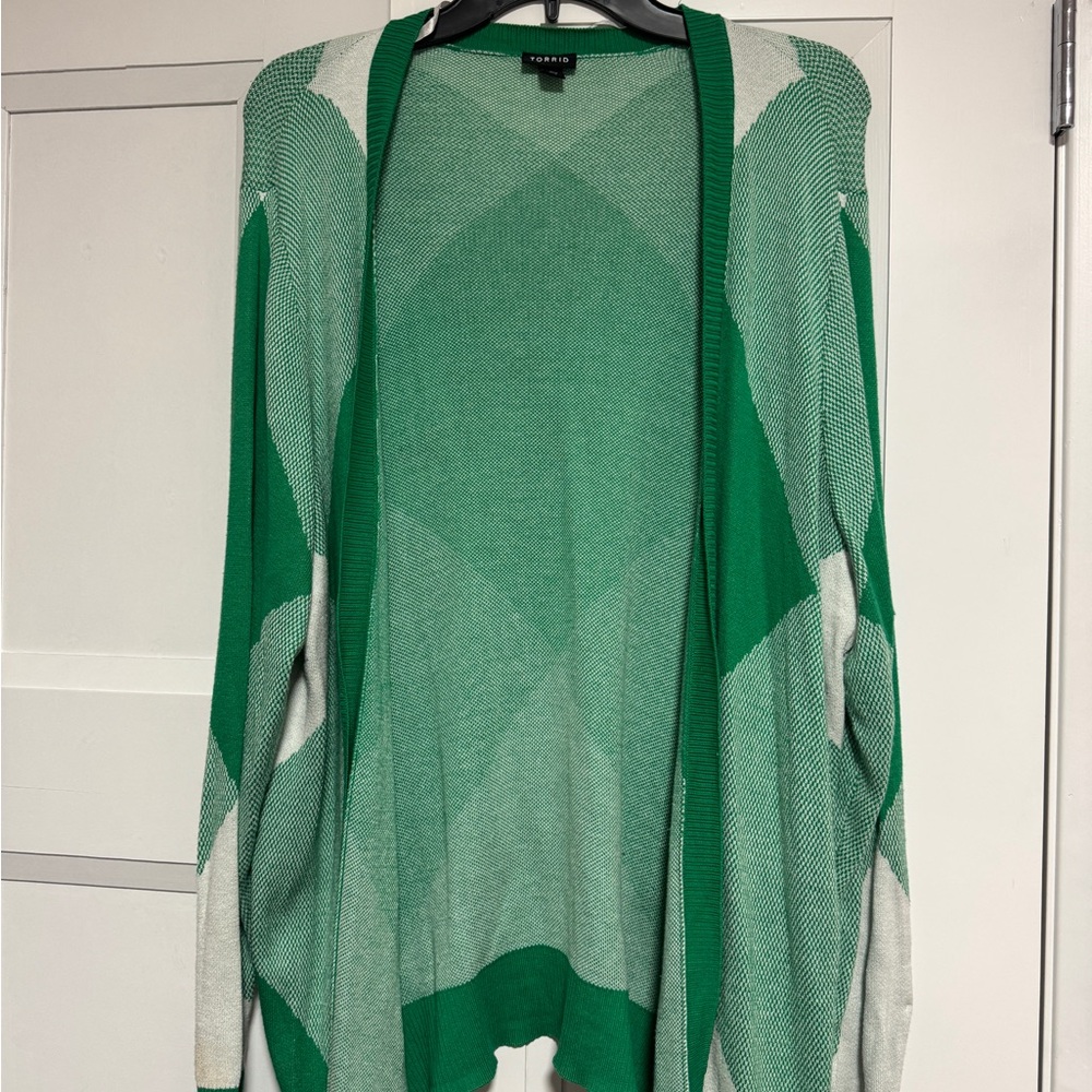 Torrid Green and Gray Women's Cardigan